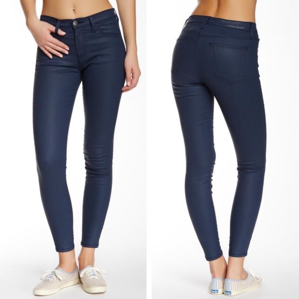 Current Elliott Coated High Waist Ankle Skinny
